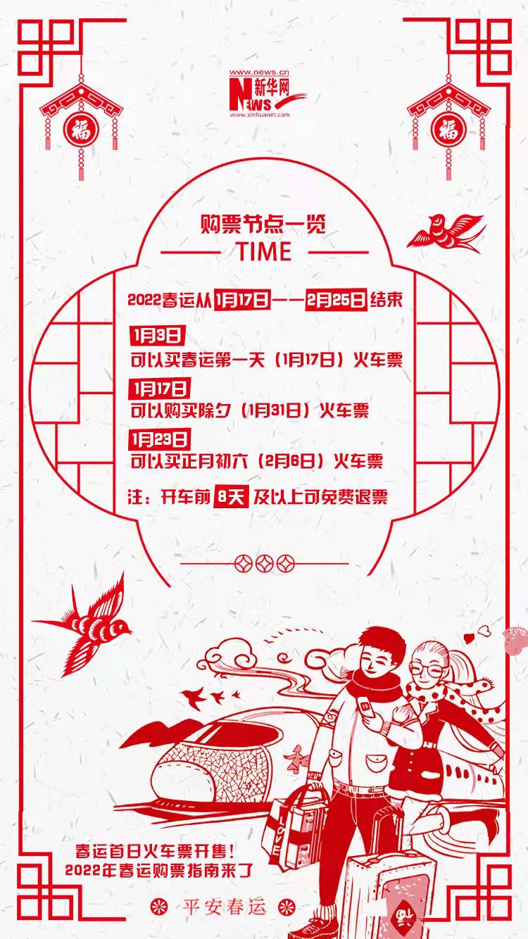 2022年春運(yùn)首日火車票開售！購票指南來了