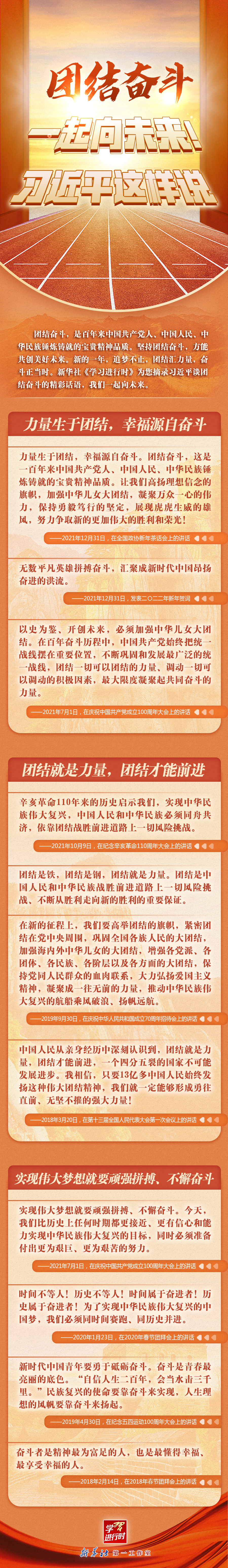 學習進行時丨團結(jié)奮斗，一起向未來！習近平這樣說