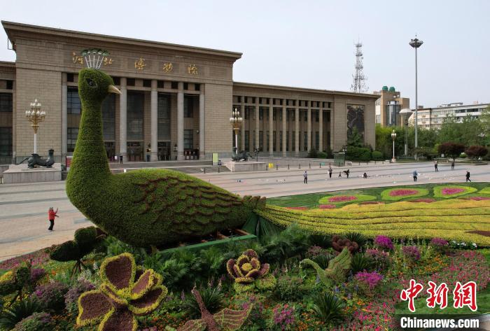 圖為航拍花壇。(無人機照片) 翟羽佳 攝