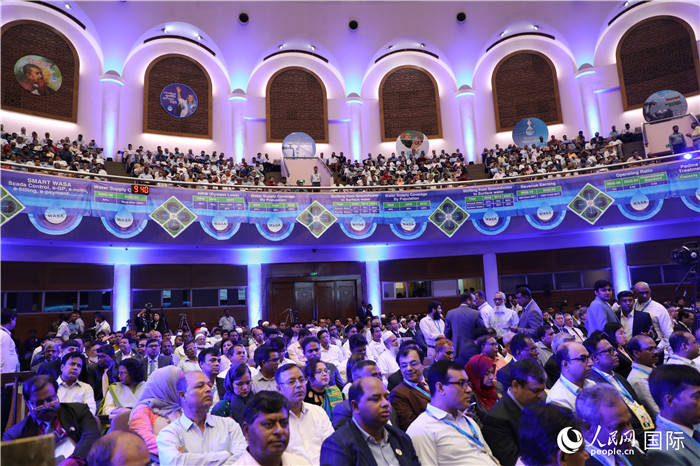 7月13日，達(dá)舍爾甘地污水處理廠項目竣工典禮舉行。人民網(wǎng)記者 孫廣勇攝