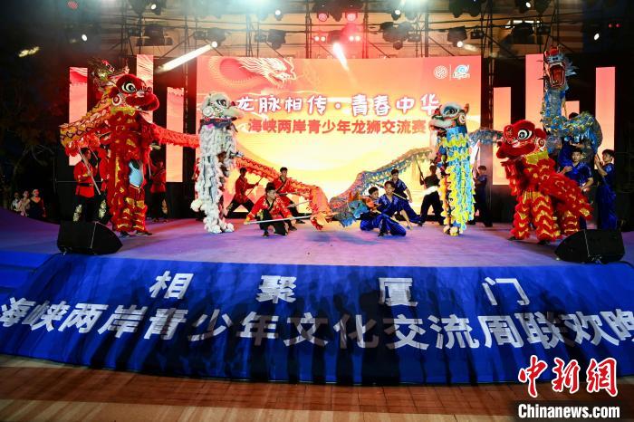 兩岸青少年同臺(tái)呈現(xiàn)龍獅表演。　王東明 攝