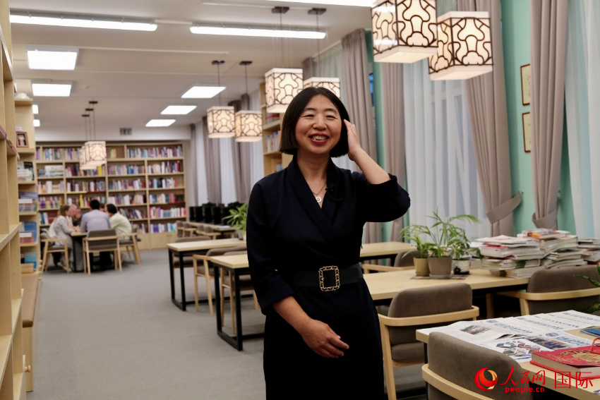 白俄羅斯國立大學共和國漢學孔子學院中方院長劉素玲。人民網記者 朱虹攝
