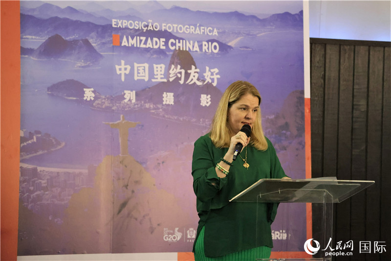 巴西中國創(chuàng)新經(jīng)濟(jì)研究院主席克勞迪婭·亞努齊在活動中致辭。人民網(wǎng)記者 時(shí)元皓攝
