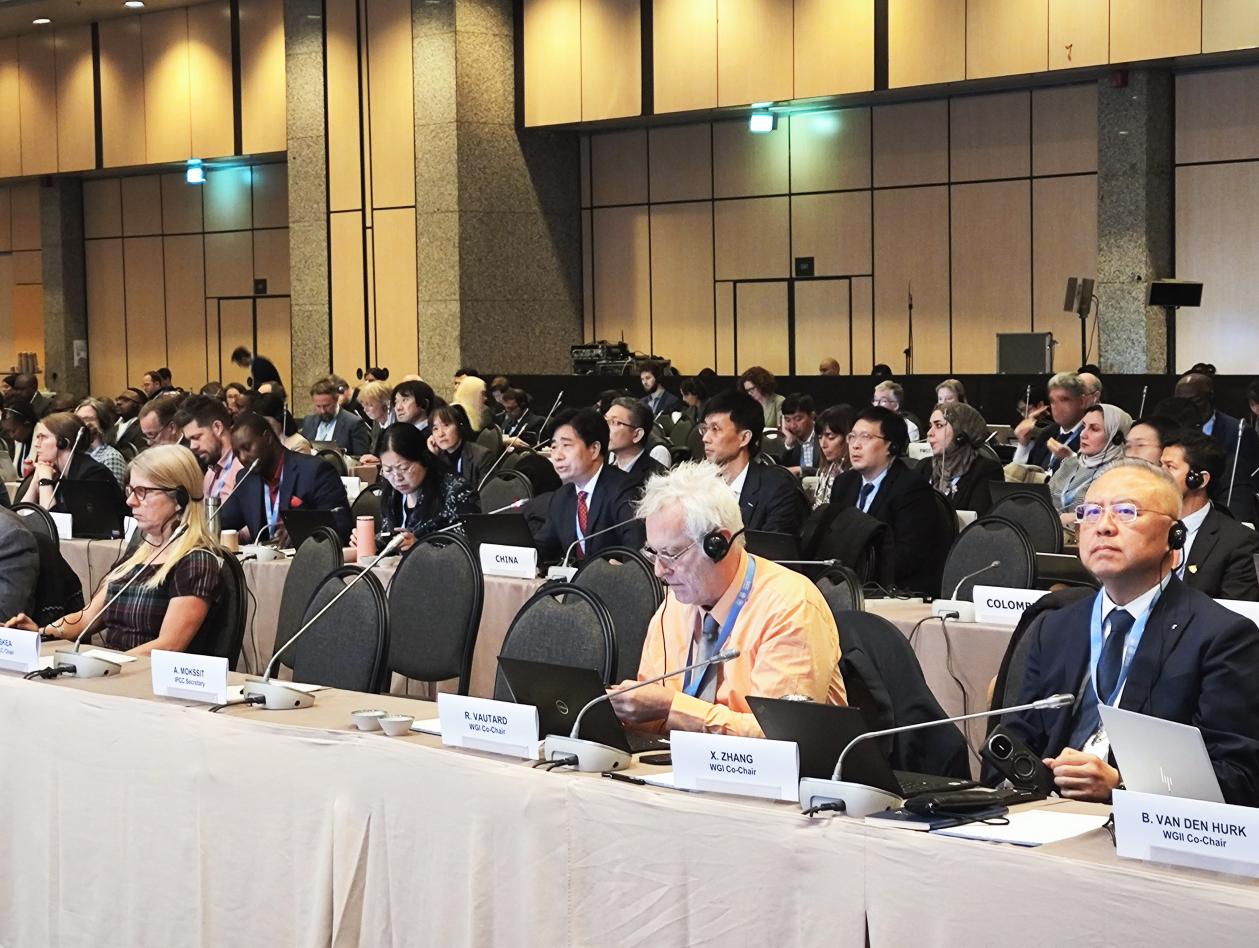 聯(lián)合國政府間氣候變化專門委員會（IPCC）第60次全會現(xiàn)場。中國氣象局供圖