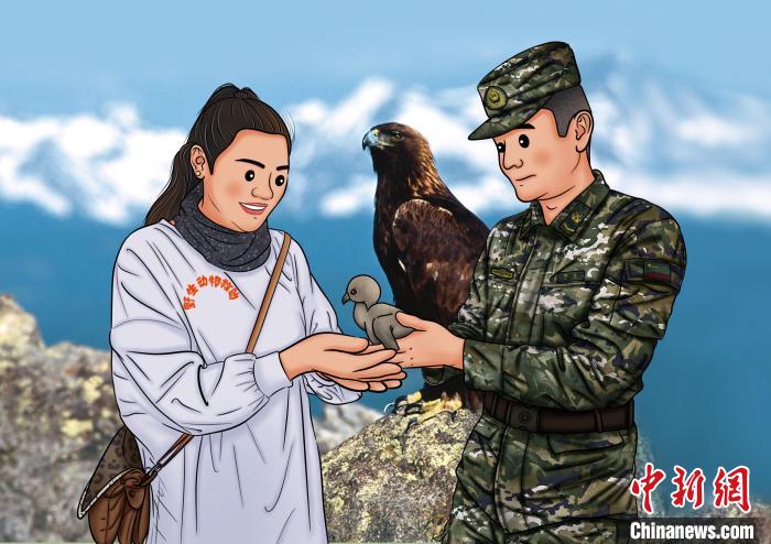 青海武警手繪“環(huán)?！焙?bào)呼吁保護(hù)高原生態(tài)