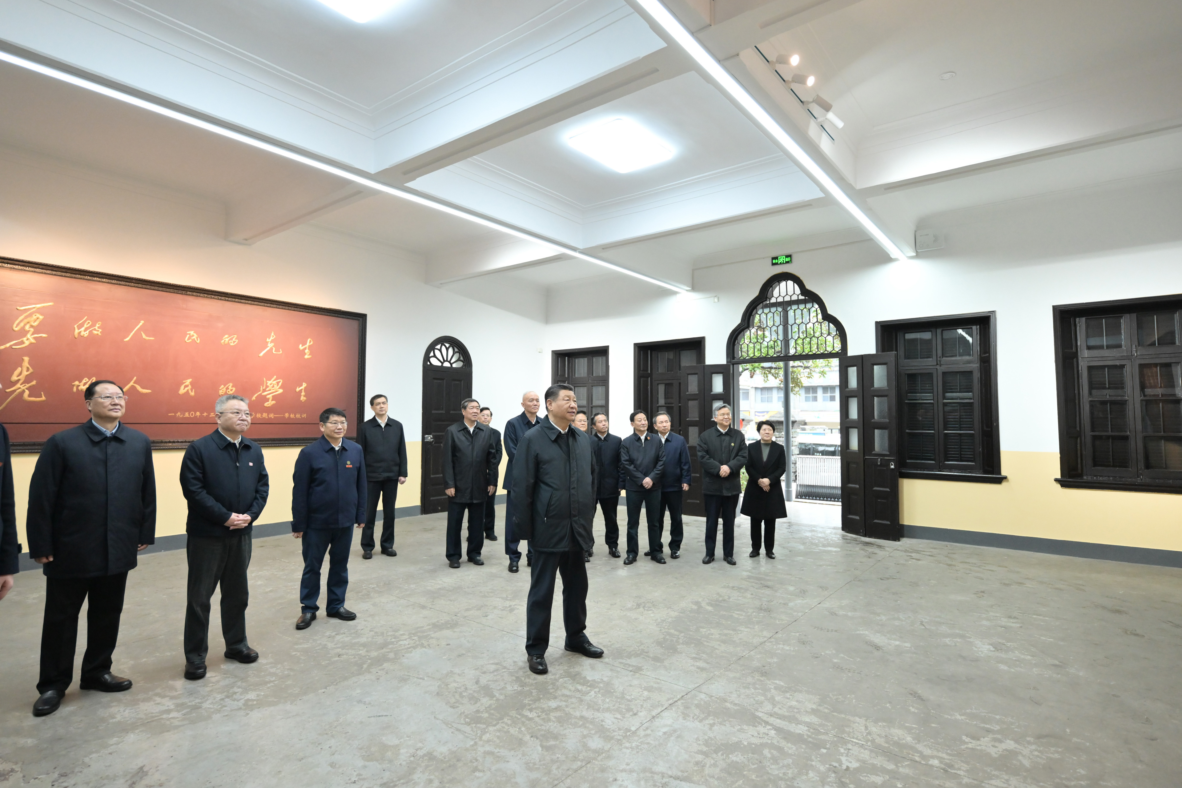 3月18日，習(xí)近平總書記在湖南第一師范學(xué)院（城南書院校區(qū)）考察。