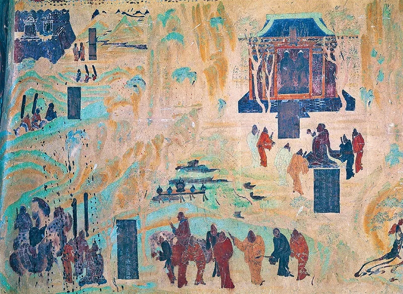 圖為莫高窟第323窟《張騫出使西域圖》。敦煌研究院供圖