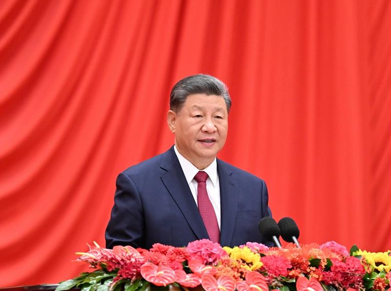 △2024年9月30日，慶祝中華人民共和國(guó)成立75周年招待會(huì)在北京人民大會(huì)堂隆重舉行。習(xí)近平總書記出席招待會(huì)并發(fā)表重要講話。