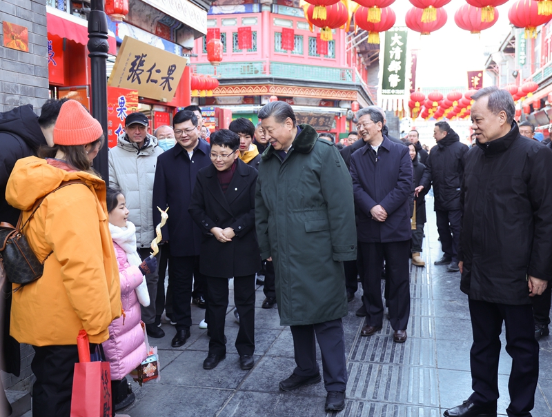 2024年2月1日，習(xí)近平總書記在天津古文化街考察。