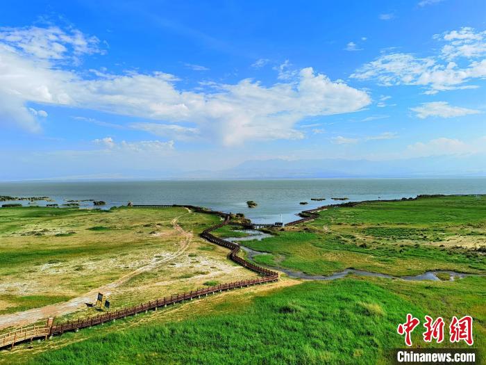 圖為航拍都蘭湖國家濕地公園?！∑钤鲚?攝