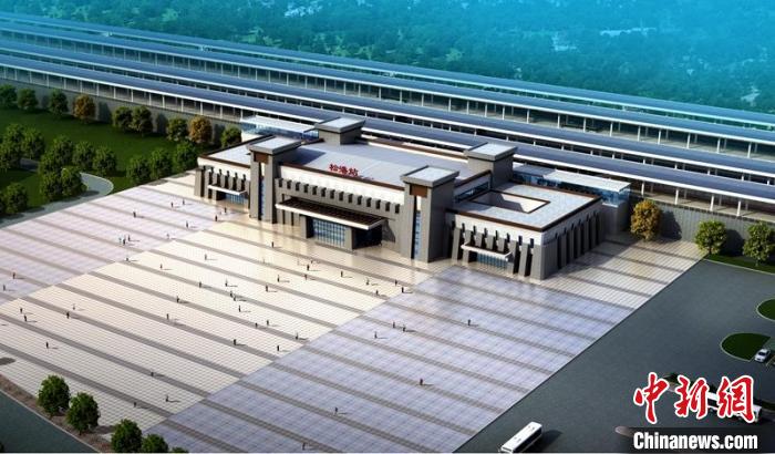 成蘭鐵路松潘站設計效果圖?！≈需F八局供圖