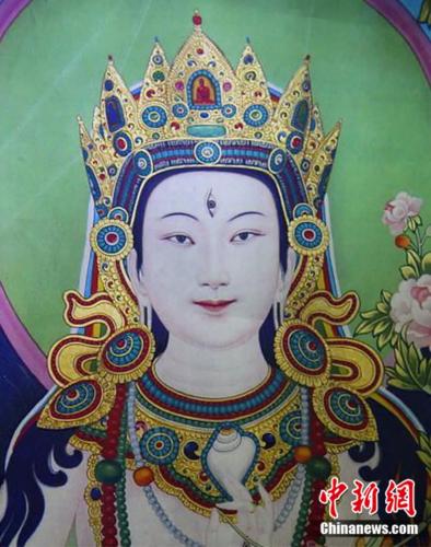 安多強巴繪制的《度母》唐卡。<a target='_blank' href='/'><p  align=